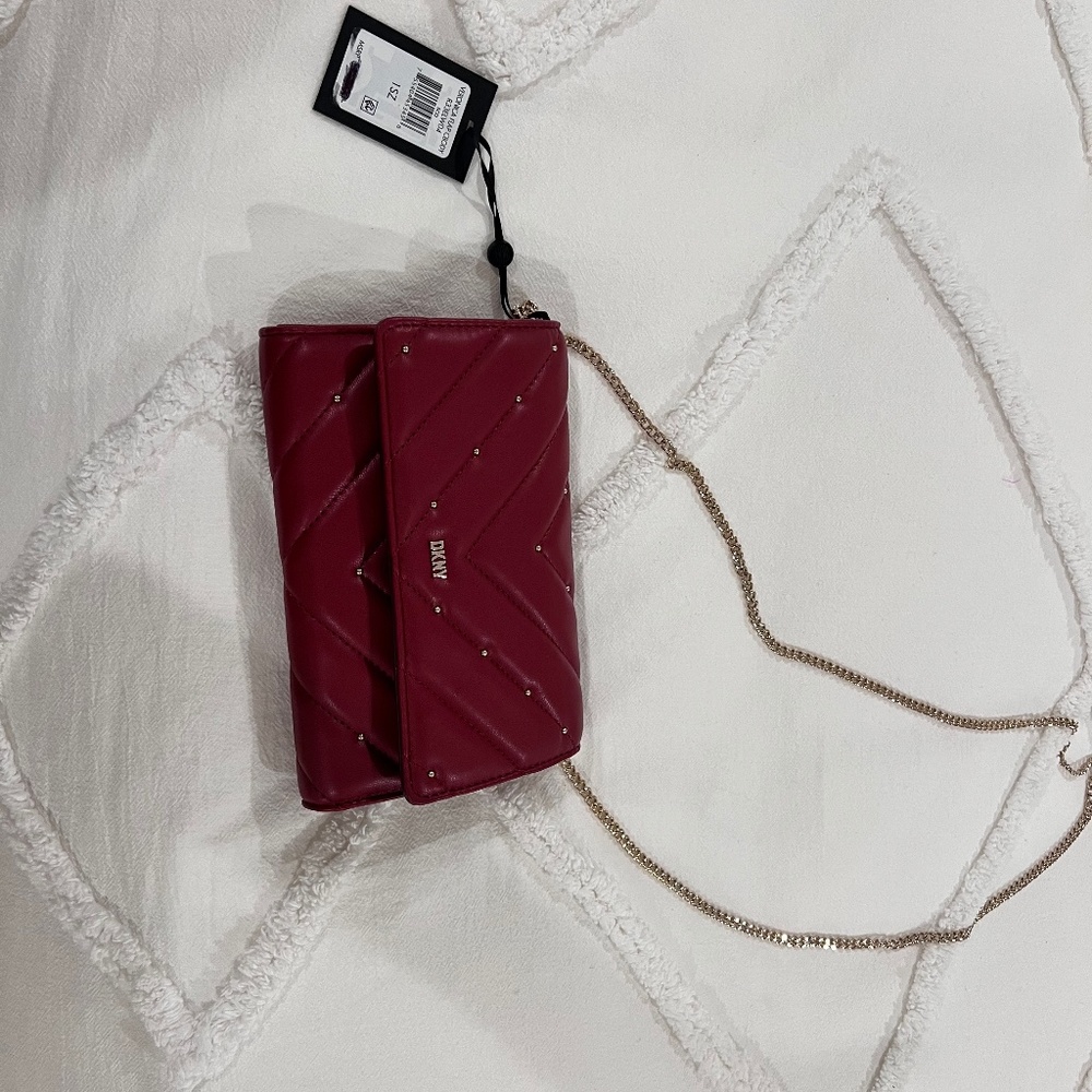 DKNY Veronica Studded Quilted clutch